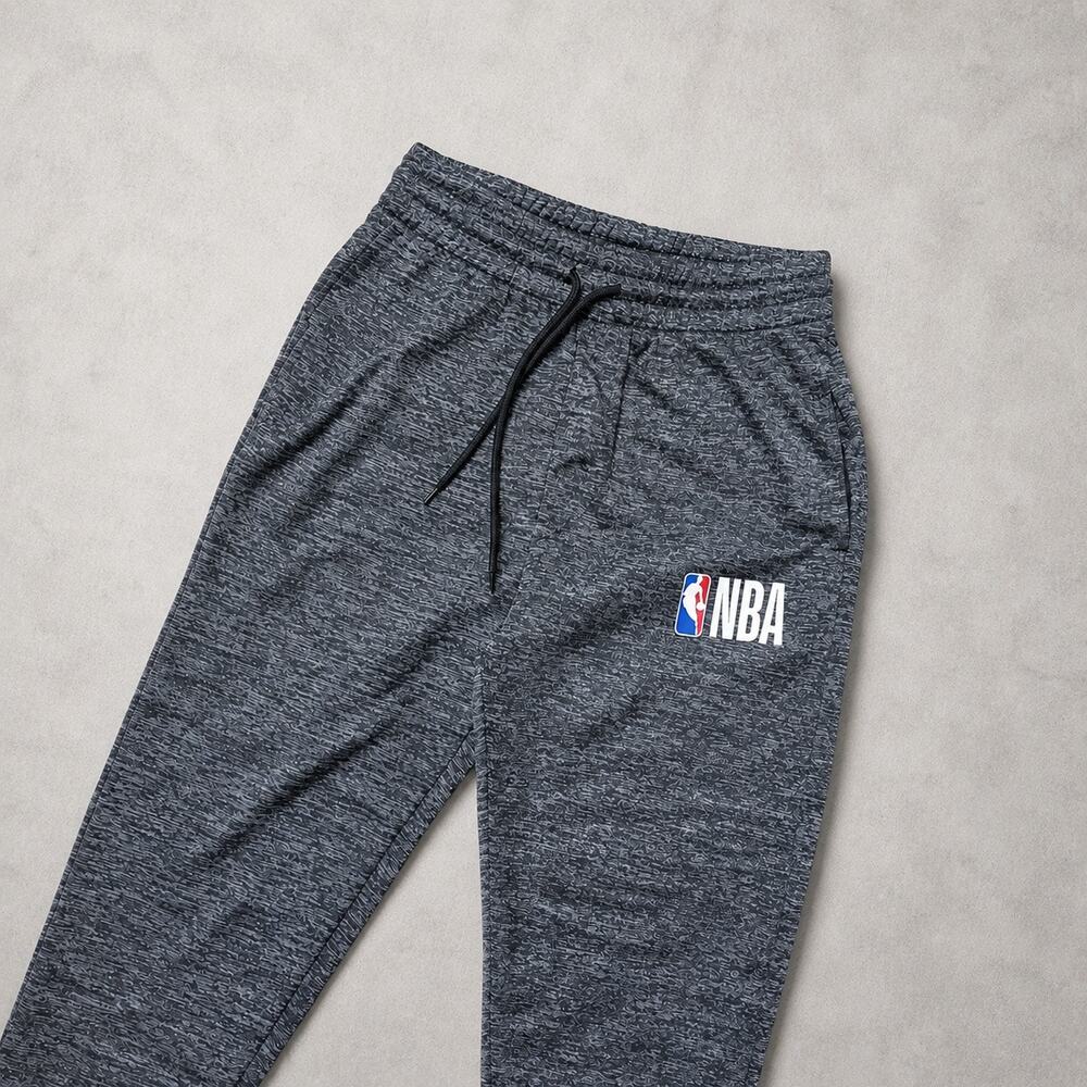 NBA Gray Heather Jogger Sweatpants Drawstring Athletic Lounge Pants